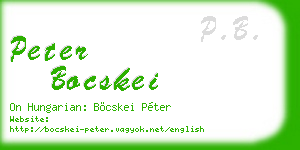 peter bocskei business card