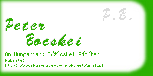 peter bocskei business card